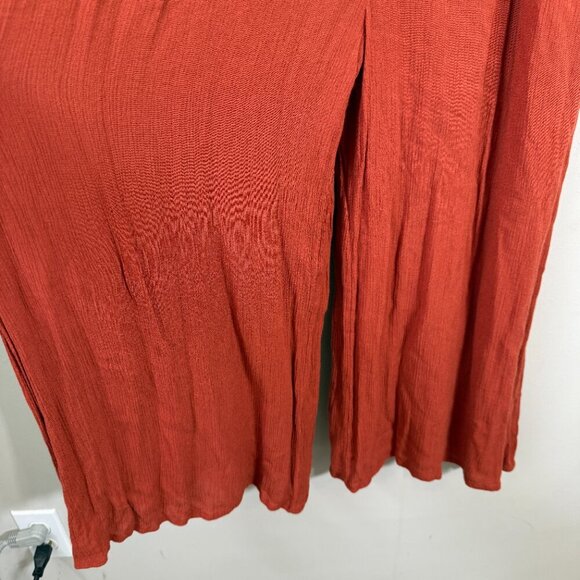 Maeve Anthropologie Desert Embroidered Jumpsuit Women's 2 Orange Wide Leg Crop - Picture 11 of 16